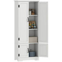 HIGHBOARD DE-11320 3 verstellbare Böden & 2 Türen Weiß - Weiß, Holzwerkstoff (30/153/60cm) - ComfortXL
