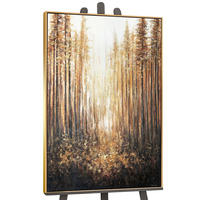 GEMÄLDE Waldglanz Schattenfugenrahmen Gold 140x100 cm - Goldfarben, Holz (140/100cm) - YS-art gallery