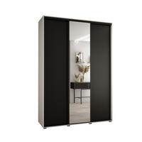 SCHWEBETÜRENSCHRANK 235,2/180/60 3-türig - Schwarz/Weiß, Holz/Metall (180/235/60cm) - Abiks Möbel