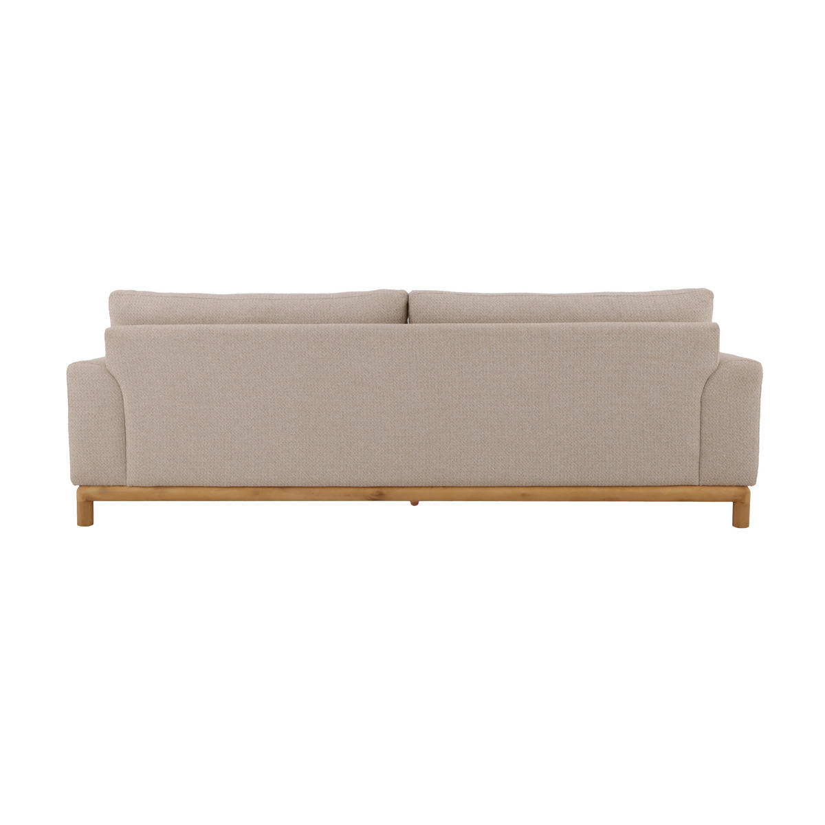 SOFA Celeste, 3-Sitzer, Natur Massiveiche + beiger Stoff - Beige, Holz (250/87/102cm) - WOODEK