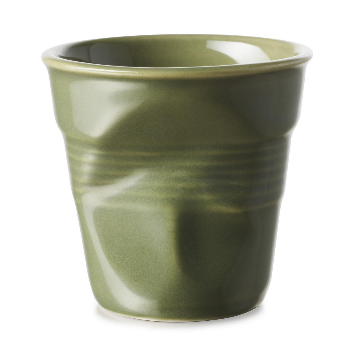 KNICKBECHER Cappuccino 0,18l Green garrigue - Grün, Keramik (0.18L) - Revol Porcelaine France