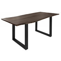 BAUMTISCH Akazie 160x90x76 grau Beine anthrazit matt FREEFORM 3 - Anthrazit/Grau, Holz (160/90/76cm) - Massivmoebel24