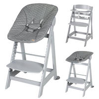 BABYHOCHSTUHL Born Up Luxe mit Neugeborenenaufsatz Taupe - Taupe, Holzwerkstoff/Textil (46/94/66.5cm) - Roba