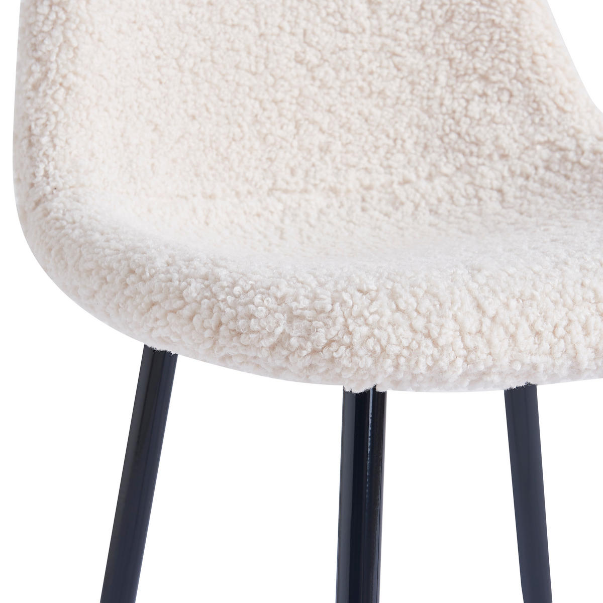 STUHL 4er-Set Wolle Weiß - Weiß, Textil (46.5/86/44cm) - Nordlys