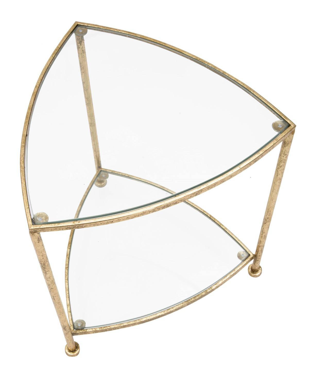 BEISTELLTISCH dreieckig, Gold - Goldfarben, Metall (45/45/50cm) - Mauro Ferretti