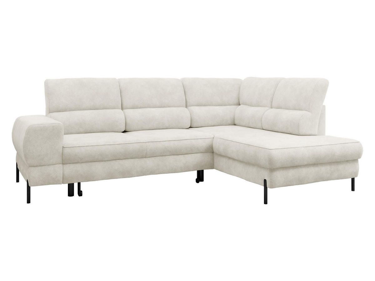 ECKSOFA Clinton, Seite: Rechts - Beige/Schwarz, Holz/Kunststoff (253/174cm) - MIRJAN24