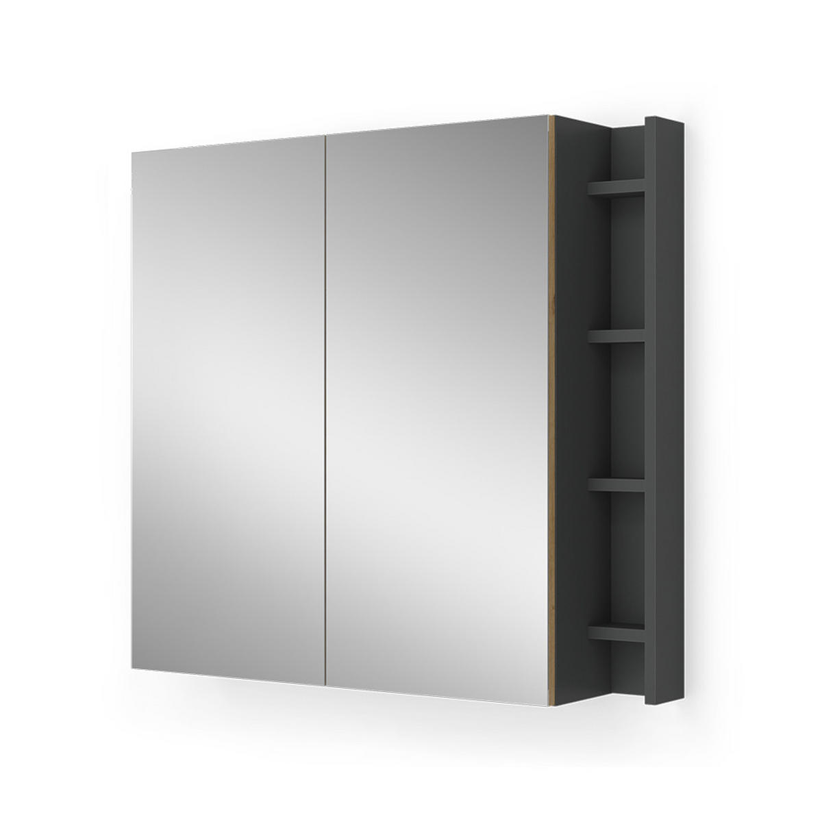 KOUPELNOVÁ ZRCADLOVÁ SKŘÍŇKA Edelin Artisan - antracitová, kompozitní dřevo (80/75/18cm) - Vicco