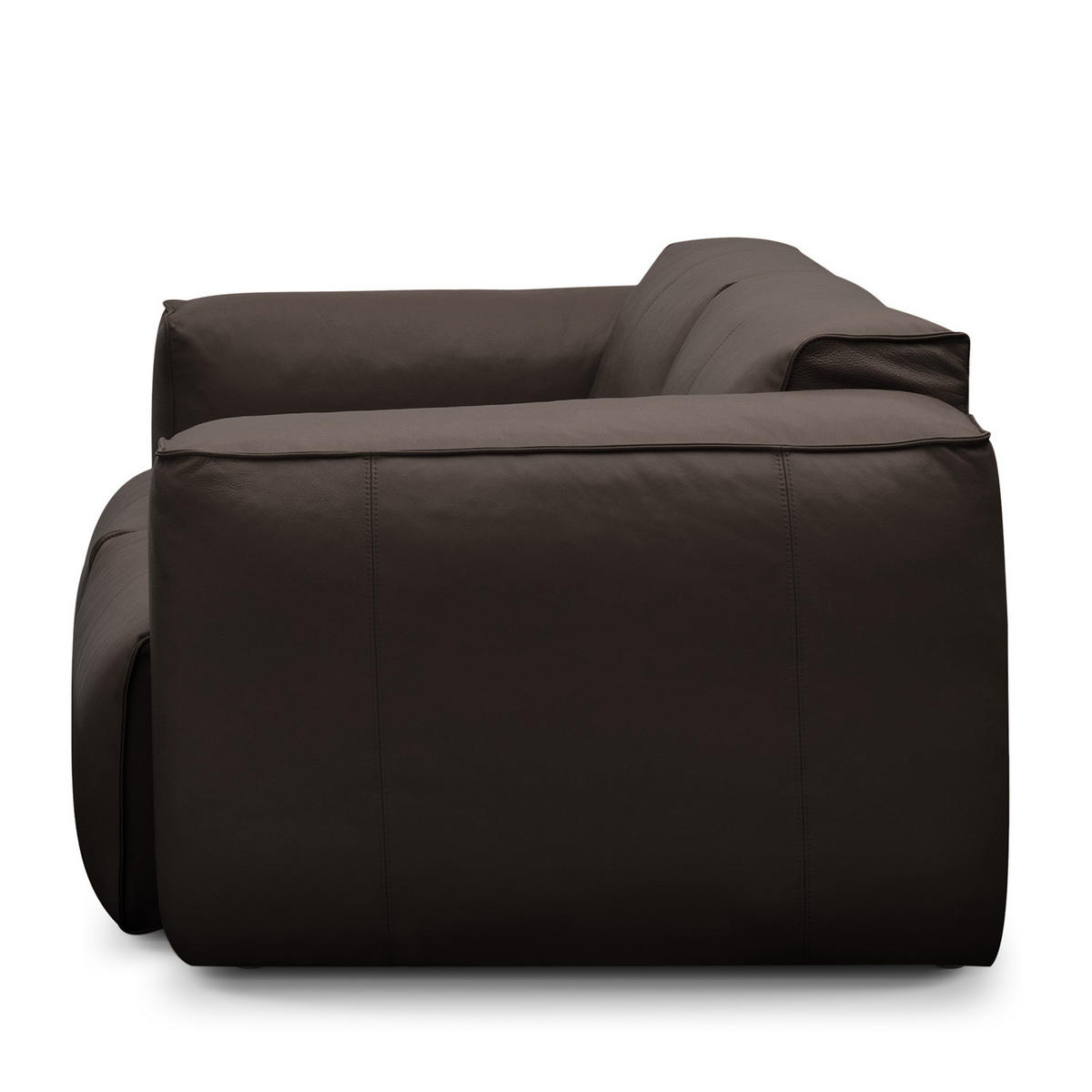 3-SITZER SOFA - Dunkelbraun/Schwarz, Leder/Kunststoff (251/71/102cm) - home24