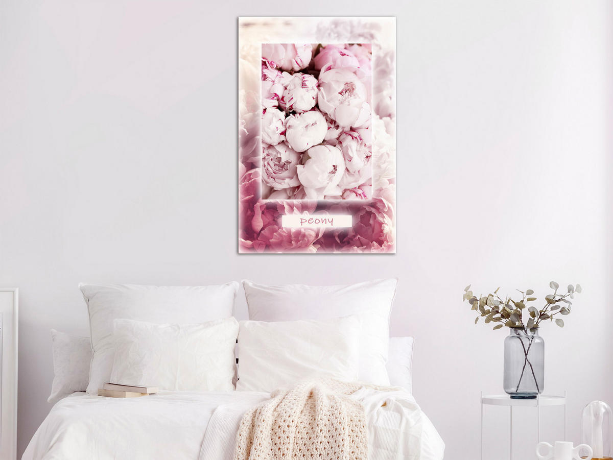 KUNSTDRUCK Rosa 40/60 cm - Pink/Weiß, Textil (40/60cm) - KUNSTLOFT