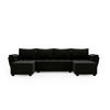 ECKSOFA ZEUS U Monolith 97 mit Schlaffunktion - Schwarz, Textil (305/88/140cm) - Bedante