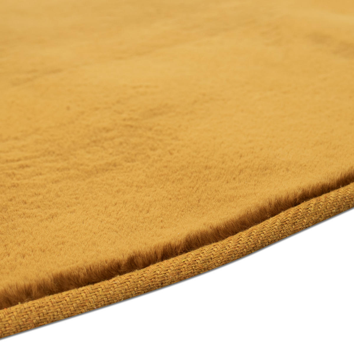 HOCHFLOR-TEPPICH Topia 400 Goldgelb 160 cm Rund - Gelb, Textil (160/160cm) - carpet city