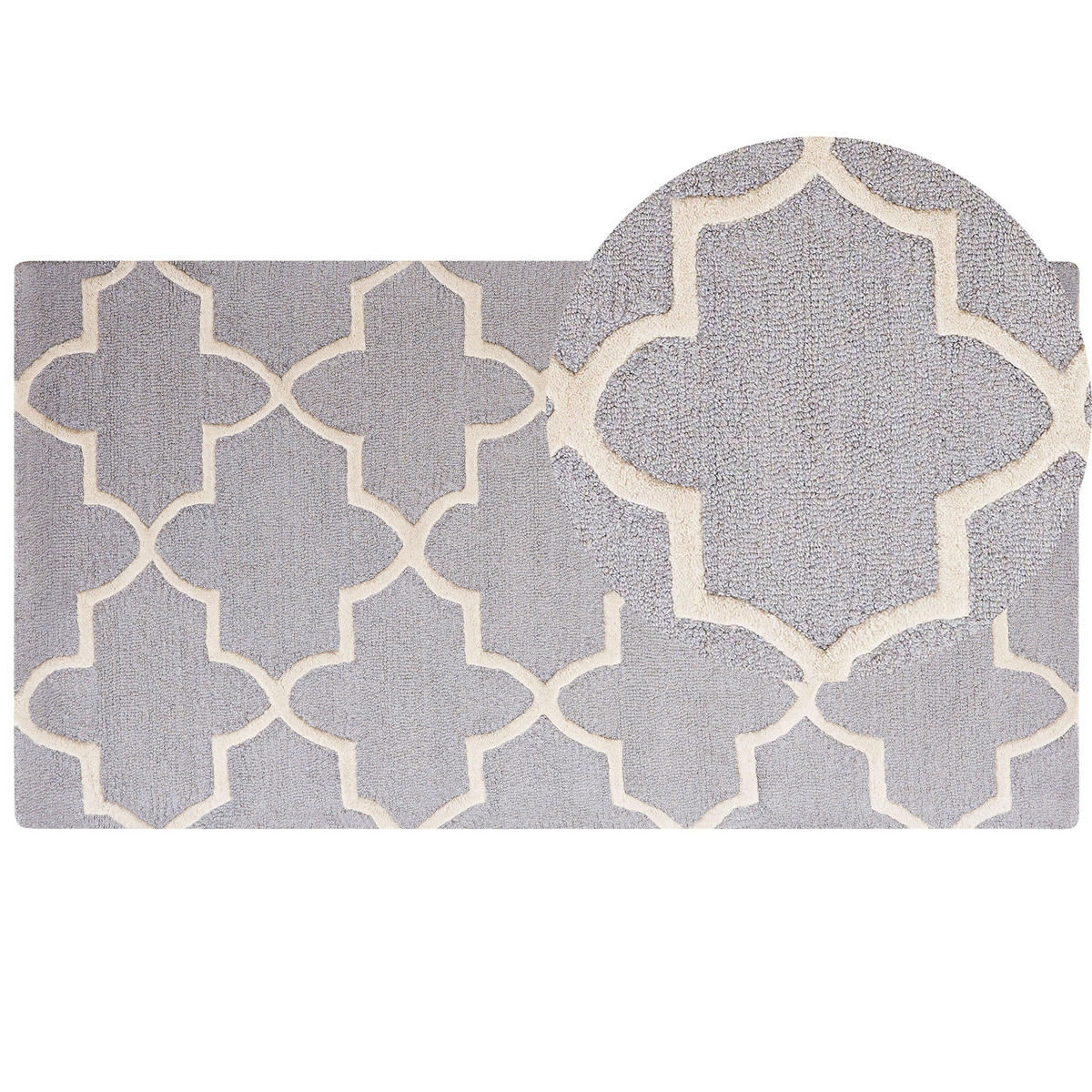 KURZFLOR-TEPPICH Silvan 150/80 cm - Grau, Textil (80/150cm) - Beliani