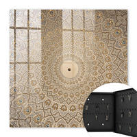 SCHLÜSSELBOX Schwarz 30x30 cm- Türöffnung nach rechts - Dekorative Mandala - Beige, Metall (30/30/5cm) - TULUP
