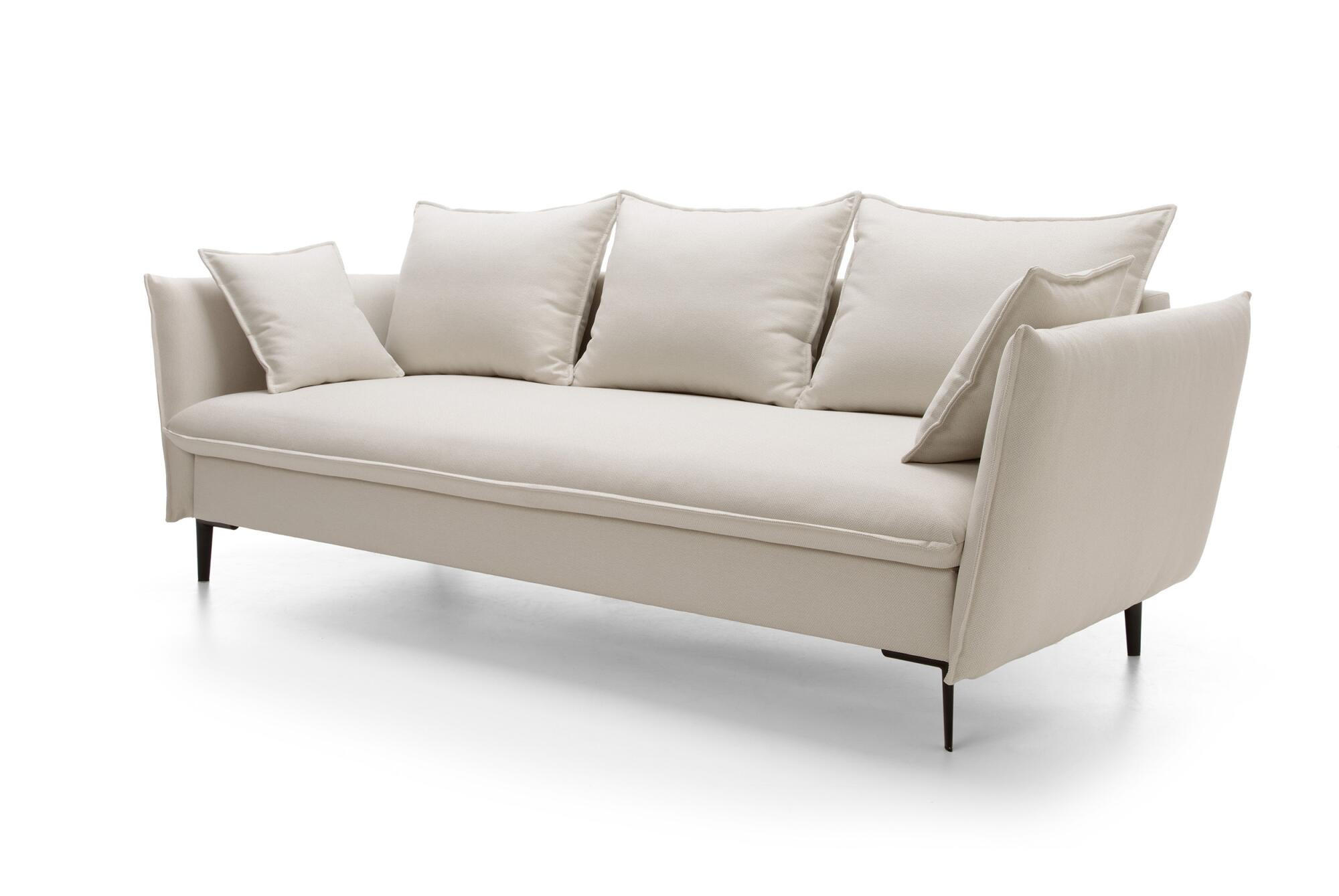 SOFA GLOSS Beige 237x105x90 cm - Beige, Textil (237/90/105cm) - FURNLUX