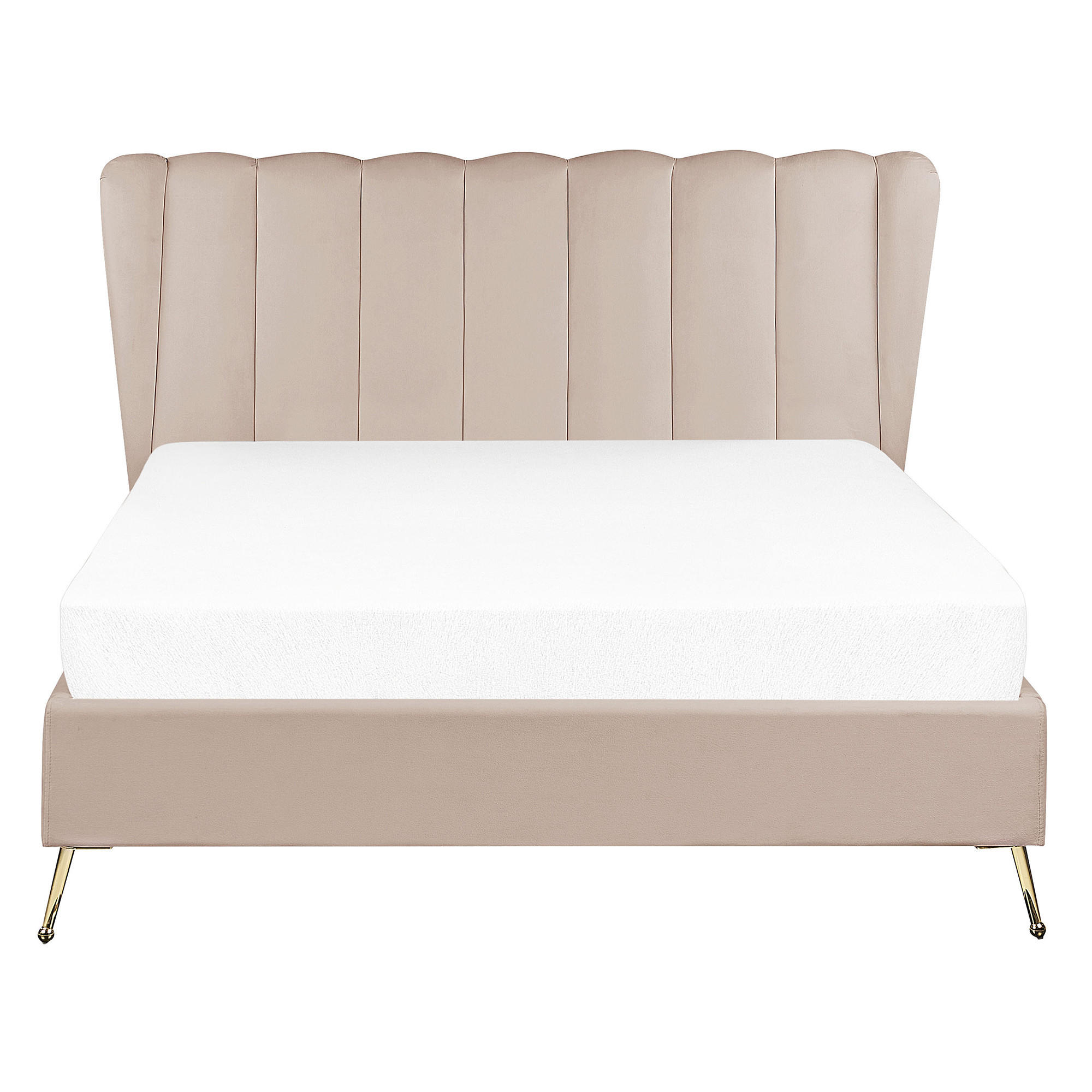 POLSTERBETT 140/200cm Taupe Miribel - Taupe, Textil (140/200cm) - Beliani