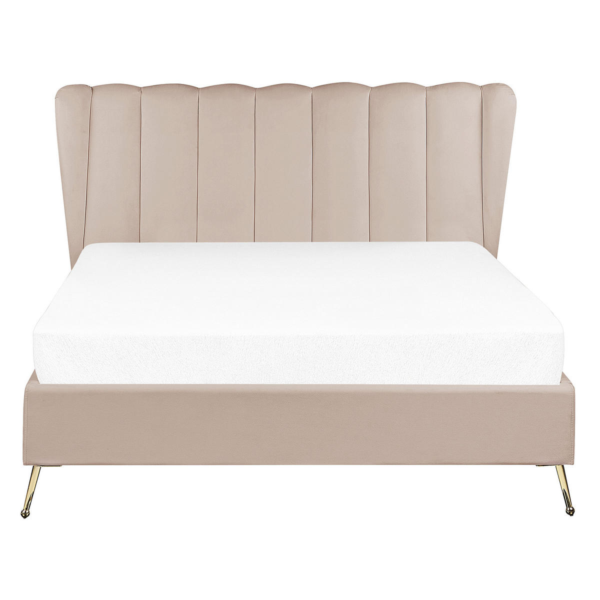 POLSTERBETT 140/200cm Taupe Miribel - Taupe, Textil (140/200cm) - Beliani