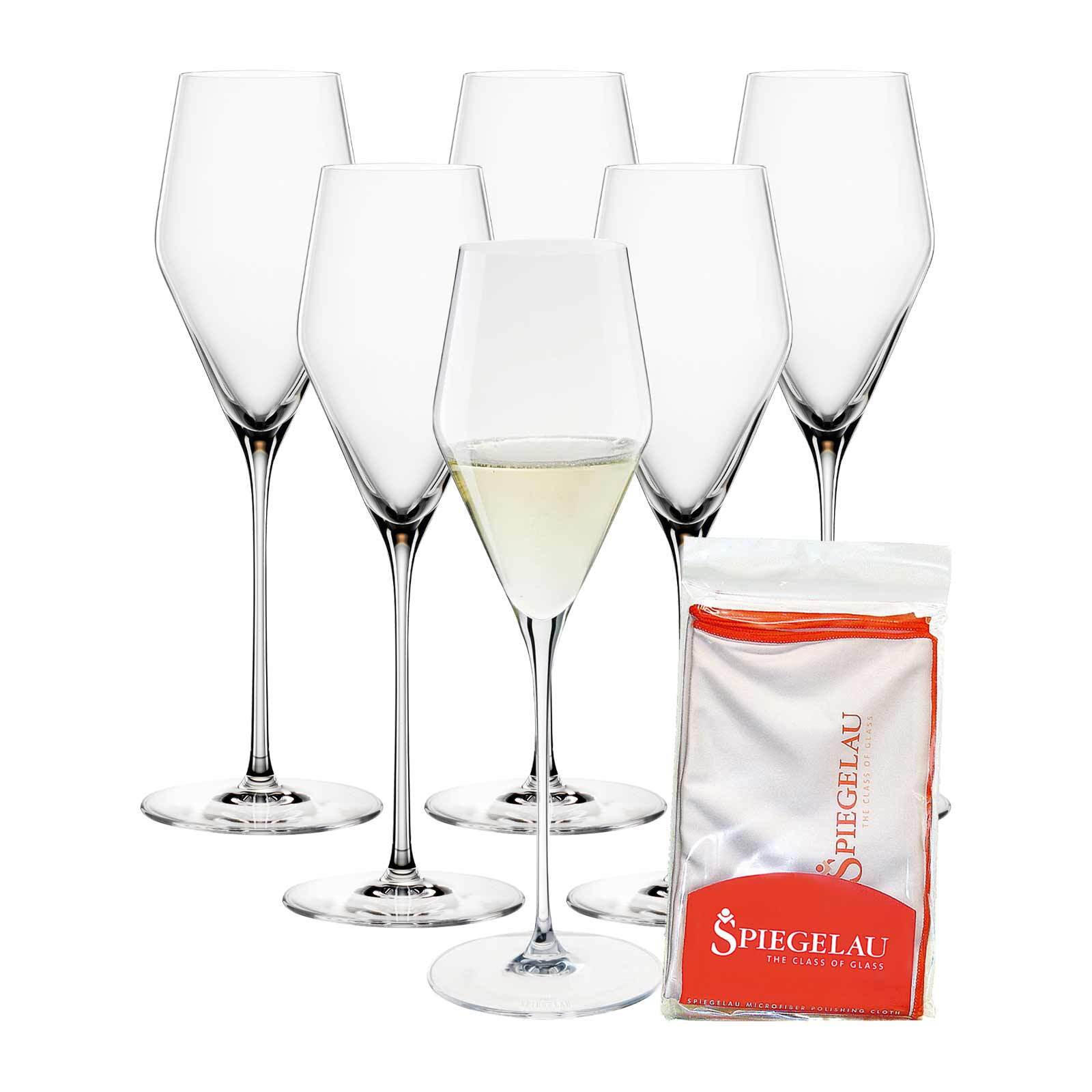 CHAMPAGNERGLÄSER + POLIERTUCH Definition transparent 250 ml 6er Set - Transparent, Glas (0.25L) - Spiegelau