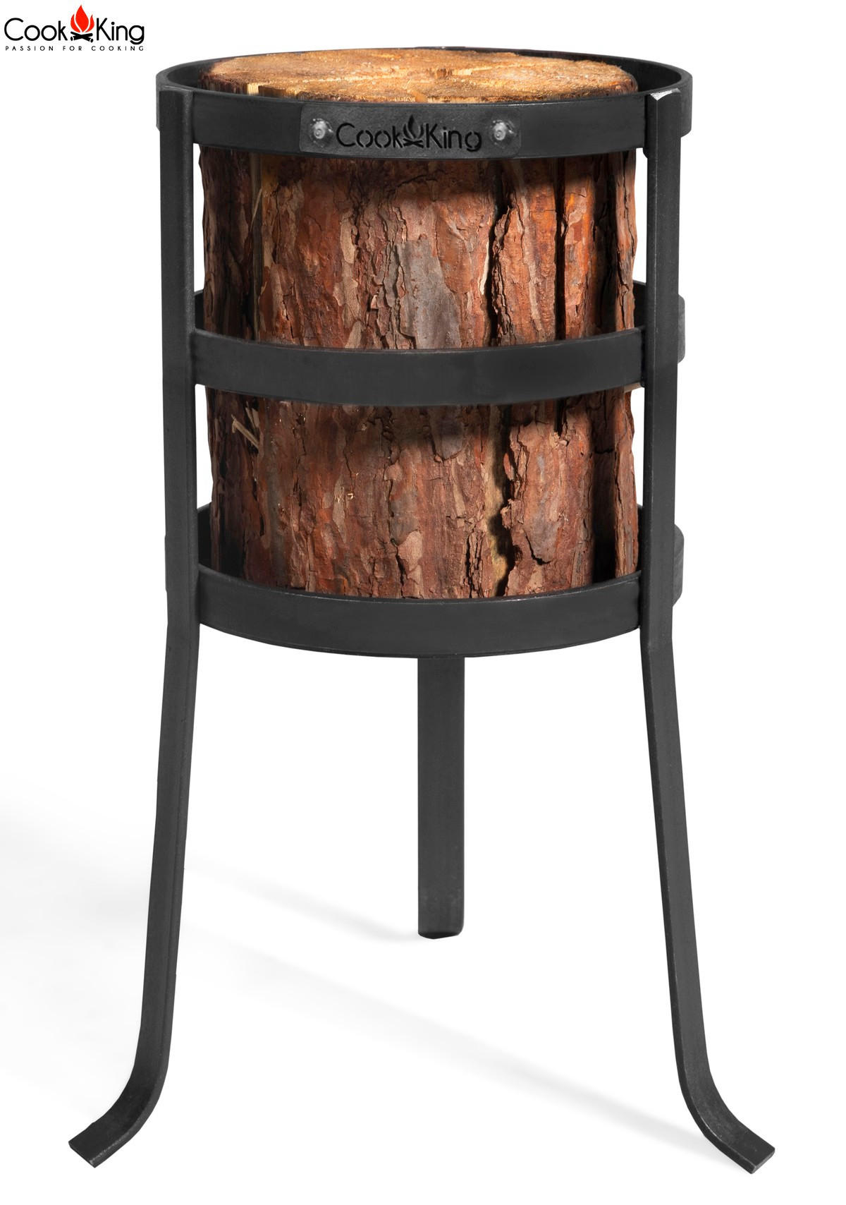 FEUERKORB für Schwedenfeuer „MALMO“ - Schwarz, Metall (20/40/20cm) - Cook King