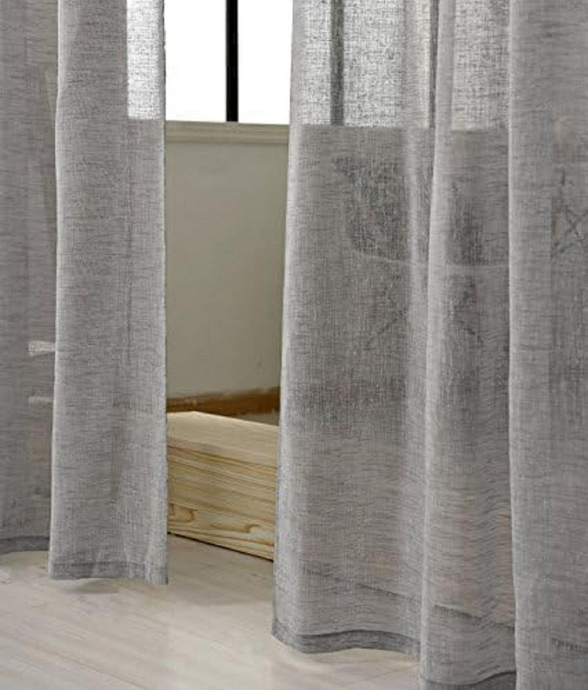 GARDINEN Leinenoptik 140 x 225 cm Dunkelgrau 1 Stück - Dunkelgrau, Kunststoff (140/225cm) - Woltu