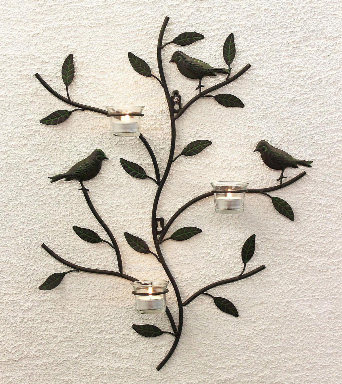 WANDTEELICHALTER Teelichthalter aus Metall 57cm - Braun, Metall (57cm) - DanDiBo