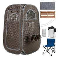 DAMPFSAUNA Tragbare grau - Grau, Textil (89/149/89cm) - COSTWAY