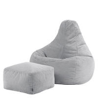 SITZSACK Dalton mit Hocker - Grau, Textil (90/73/84cm) - icon
