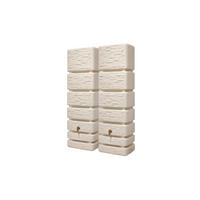 WANDTANK-SET 700 L sandbeige 2 x 350 L inkl. Verbindungsset - Sandfarben, Kunststoff (130/184/39cm) - 4rain