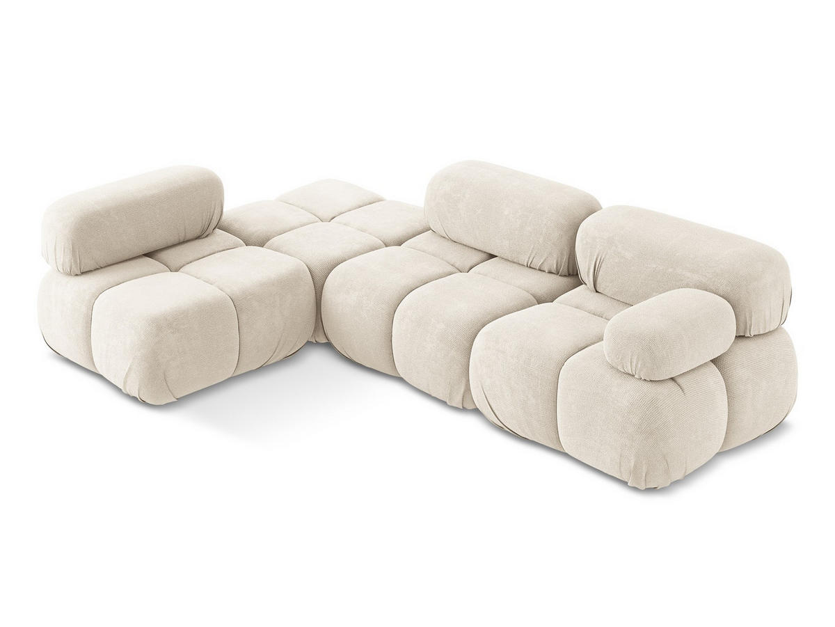 ECKSOFA Links Chenille Stoff Beige - Beige/Creme, Kunststoff/Textil (190/285cm) - Makamii