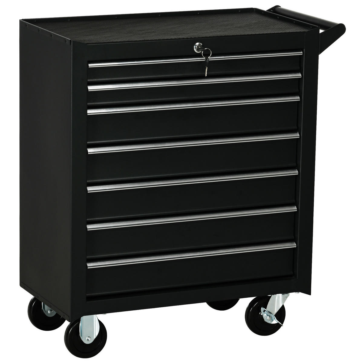 WERKZEUGWAGEN DE-10525 7 Schubladen Rot - Schwarz, Metall - ComfortXL