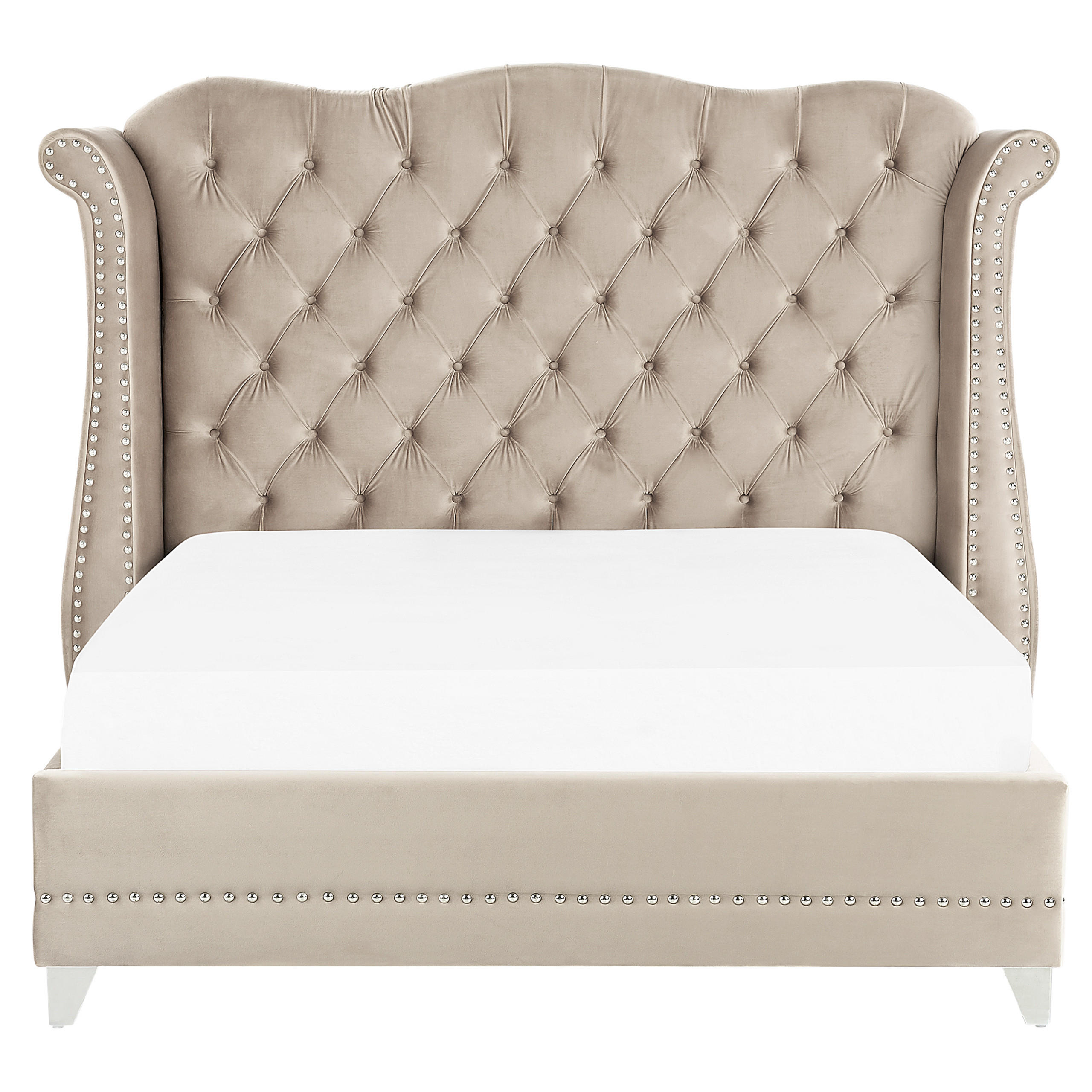 POLSTERBETT 140/200cm Beige Ayette - Beige, Textil (140/200cm) - Beliani