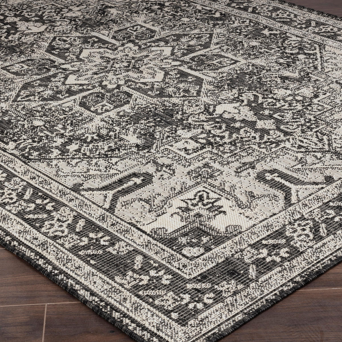 OUTDOORTEPPICH 80/150 cm Grau - Schwarz, Kunststoff/Textil (80/150cm) - LIVABLISS