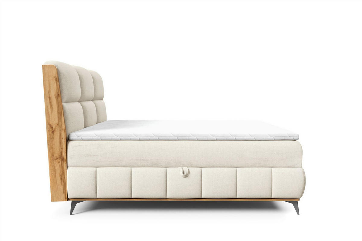 BOXBETT Charlie - Beige, Holzwerkstoff/Textil (180/200cm) - Fun Möbel