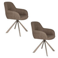 ESSZIMMERSTUHL Toye und Drehfunktion Braun - 2 er Set - Braun, Kunststoff (61/85/68cm) - Housecraft Living
