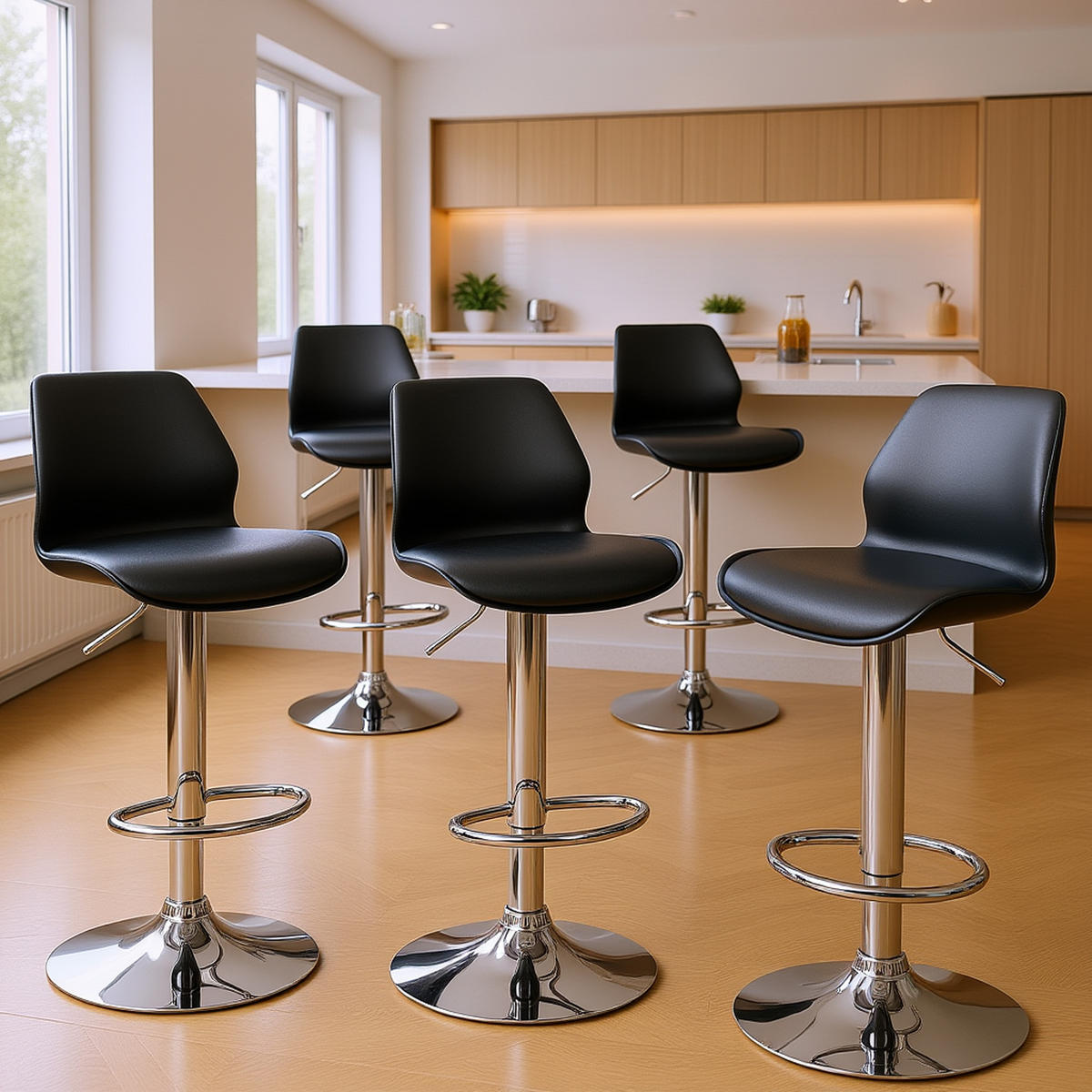 BARHOCKER Gilian Kunststoff schwarz - Chromfarben/Schwarz, Kunststoff/Metall (39/102/42cm) - TPFLiving