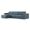 ECKSOFA Links Strukturstoff Stoff Blau - Blau/Schwarz, Kunststoff/Textil (167/314cm) - Makamii