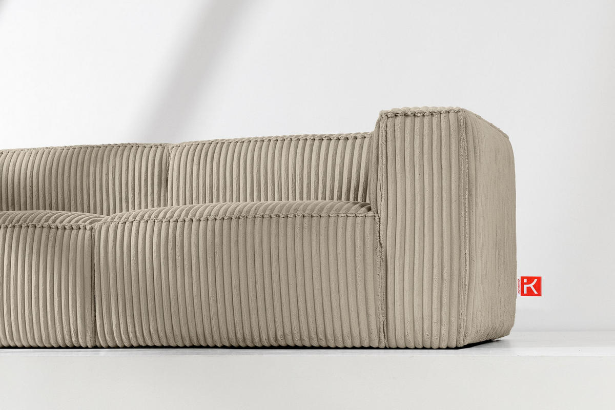 3-SITZER-SOFA FEROX Modern, Cord-Stoff, beige - Beige, Textil (246/73/96cm) - KONSIMO®