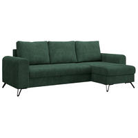 ECKSOFA Hugo Cord Grün - Schwarz/Grün, Textil/Metall (242/140cm) - MKS