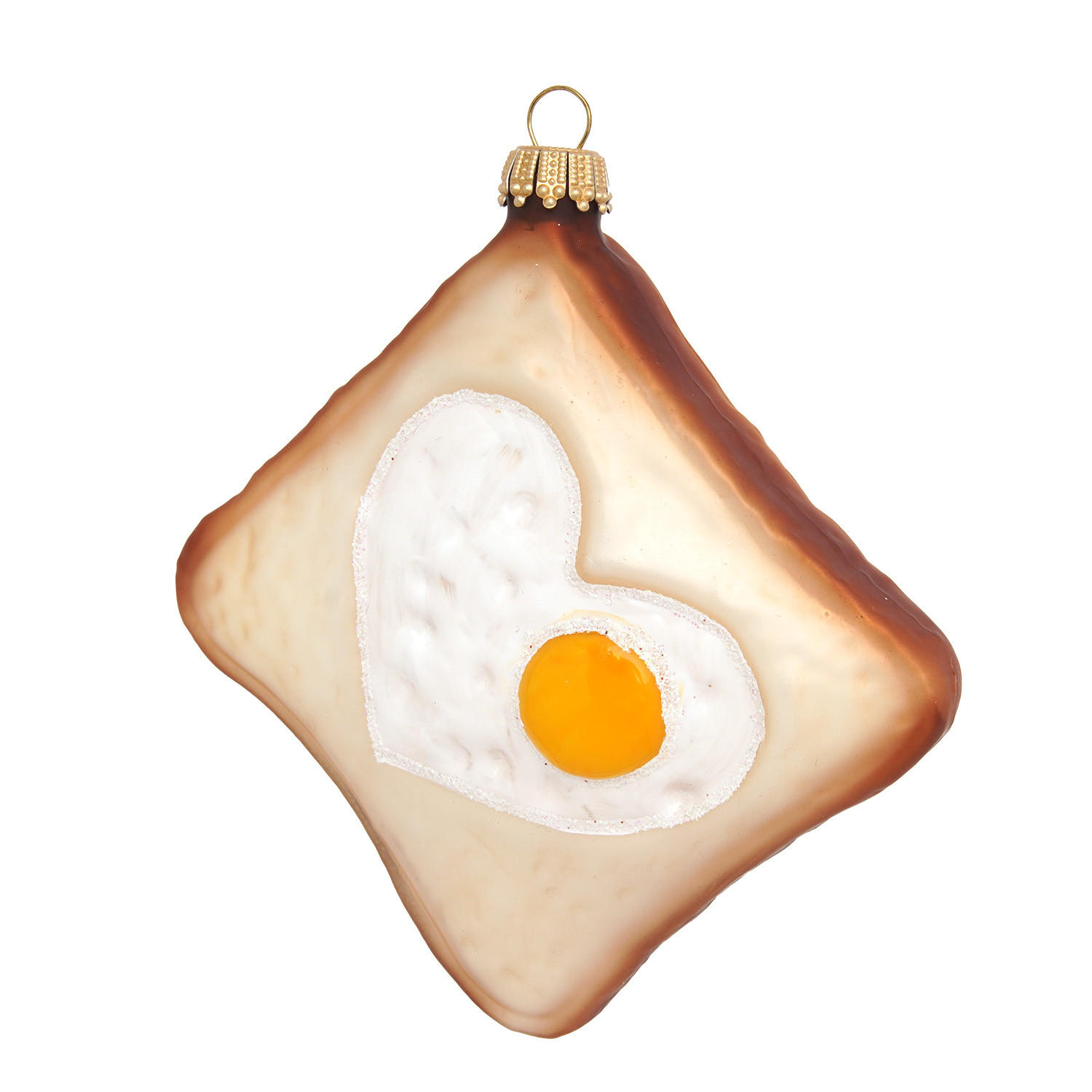 CHRISTBAUMSCHMUCK Toast Braun 8cm (Glas / 1 Stk.) - Braun, Glas (3/8/8cm)