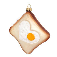 CHRISTBAUMSCHMUCK Toast Braun 8cm (Glas / 1 Stk.) - Braun, Glas (3/8/8cm)