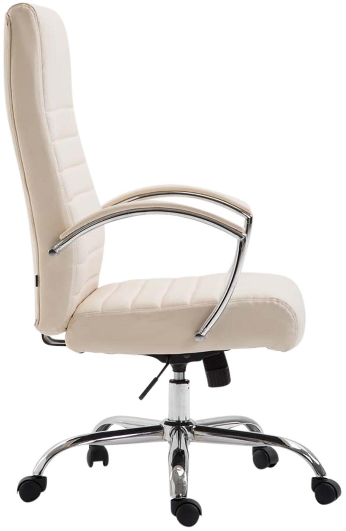 CHEFSESSEL Lederlook Creme - Creme, Textil/Metall (60/110/68cm) - CLP