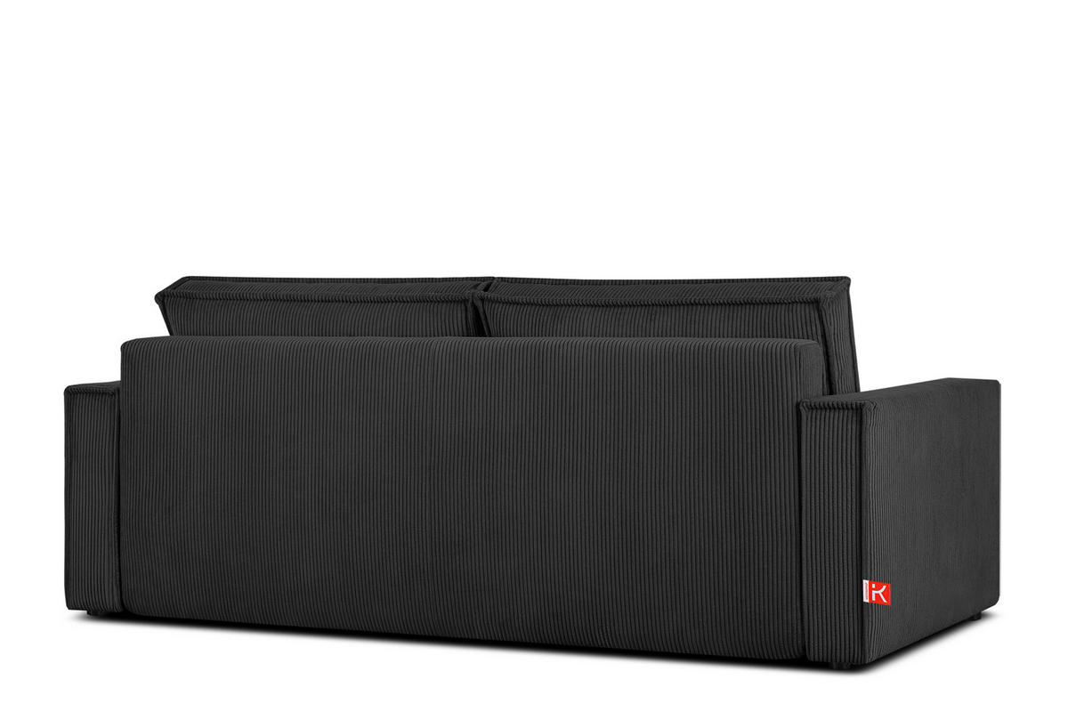 SCHLAFSOFA NAPI in Pet Friendly Cord-Stoff, dunkelgrau - Dunkelgrau/Schwarz, Textil (228/89/101cm) - KONSIMO®