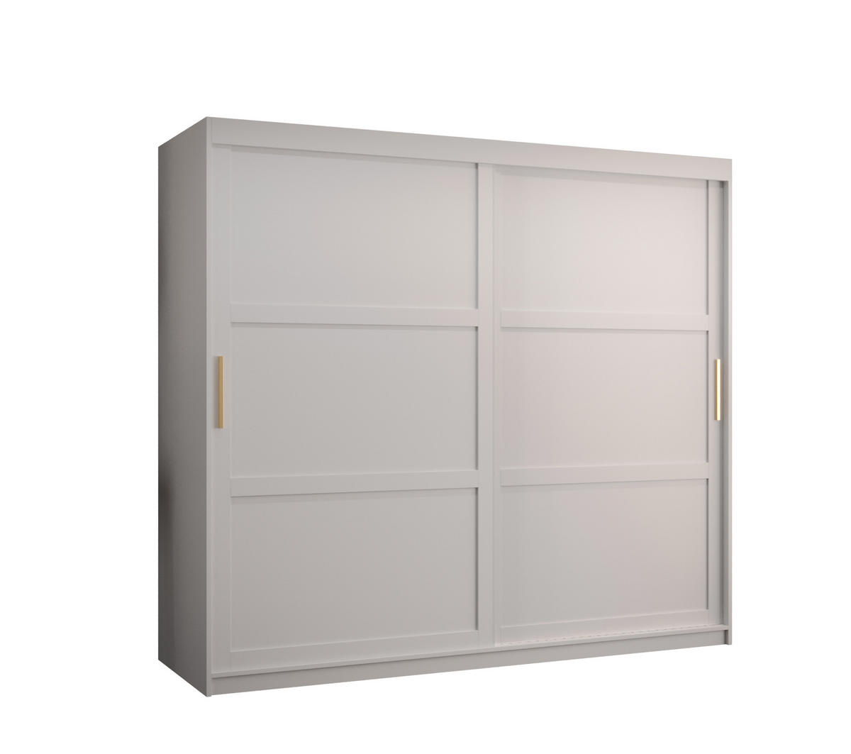 SCHWEBETÜRENSCHRANK 200/200/62 2-türig - Goldfarben/Weiß, Holz/Kunststoff (200/200/62cm) - Abiks Möbel