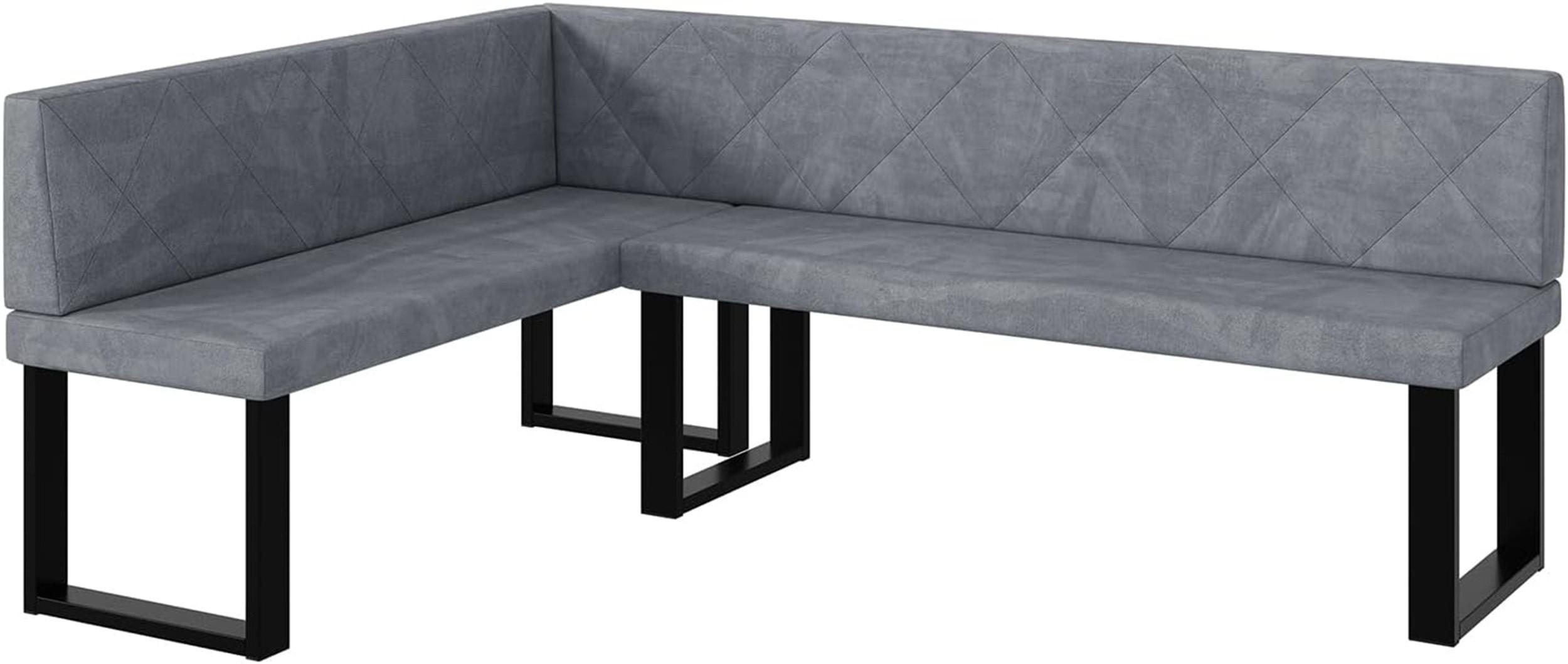 Meblini Eckbank Grau 196x142 cm