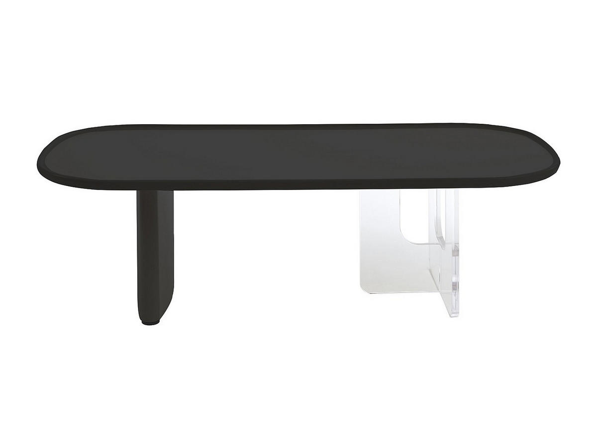 COUCHTISCH - MDF & Acryl - Schwarz & Transparent- RASIA - Schwarz, Holz (120/60/35cm) - Pascal Morabito