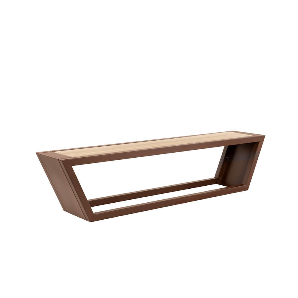 SITZGARNITUR KOBON - Farbe: Braun, Ausführung: 1 x Bank - Braun, Holz/Metall (194.5/40/46cm) - Home Deluxe