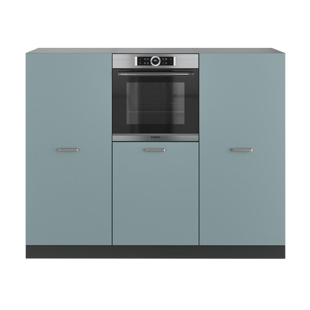 EINBAUKÜCHE R-Line Blau-Grau/Anthrazit 180 cm ohne AP - Anthrazit/Blaugrau, Holzwerkstoff (180/81.6/46cm) - Vicco