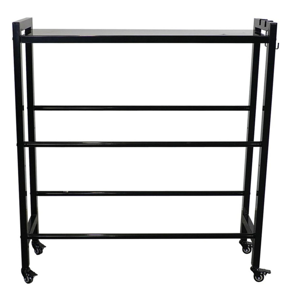 GETRÄNKEKISTENREGAL Königssee L PLUS mit Ablage 119x110x33 6 Kisten auf 2 Ebenen Auf Rollen Schwarz - Schwarz, Metall (110/119/33cm) - PROREGAL