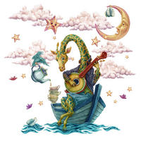 WANDAUFKLEBER 100x137cm - Märchentiere - Multicolor, Kunststoff (100/137/0.1cm) - Wallfluent