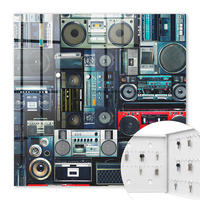 SCHLÜSSELBOX Weiß 30x30 cm – Türöffnung nach rechts - Musikalische Leidenschaft - Blau, Metall (30/30/5cm) - TULUP