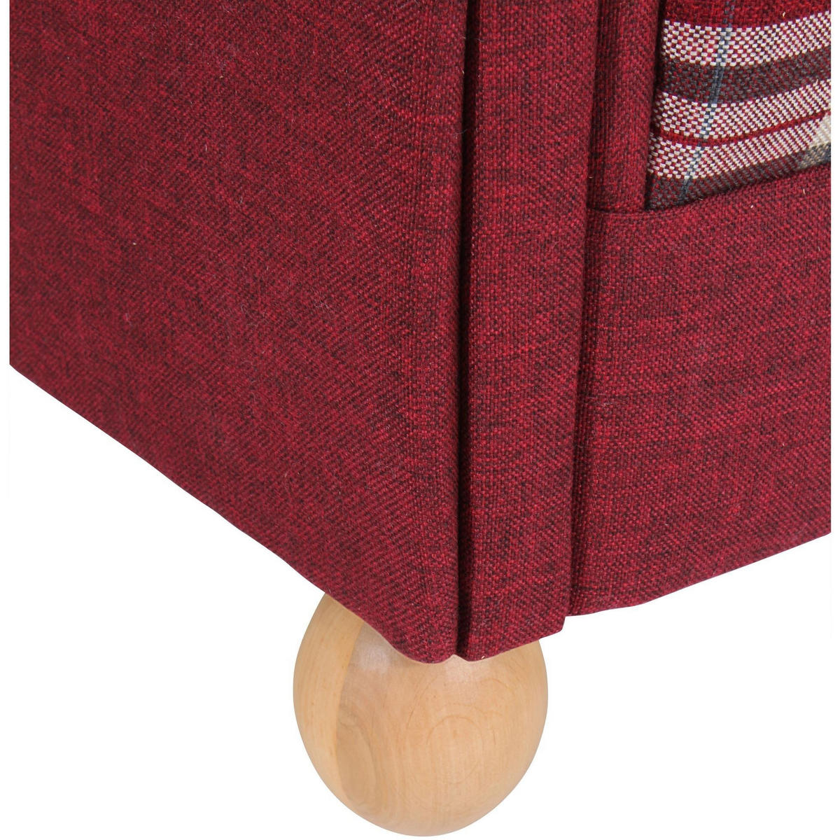 OHRENBACKENSESSEL Kasha Bezug Flachgewebe Buche natur / rot - Rot/Buchefarben, Kunststoff (93/103/87cm) - 58aufmkessel